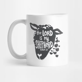 Psalm 23 The Lord is My Shepherd - Hand Lettering with Sheep Mug